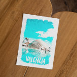Postal Valencia España L’Hemisfèric<br><div class="desc">Hermosa postal acuática de Valencia España que muestra la arquitectura única del edificio L’Hemisfèric. Este producto puede ser personalizado. Un gran recuerdo y una idea de regalo.</div>