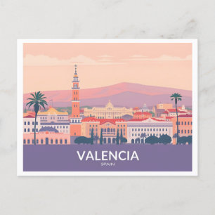 Postal Valencia España Viaje en el Casco Antiguo Pastel