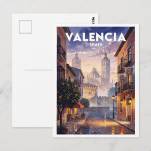 Postal Valencia España Viaje Vintage