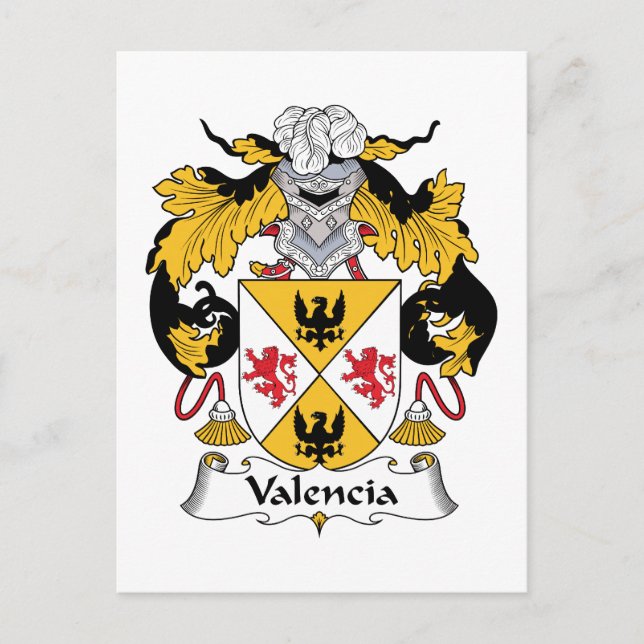 Postal Valencia Family Crest (Anverso)