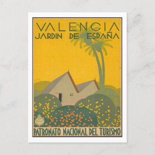 Postal Valencia - Jardín de España