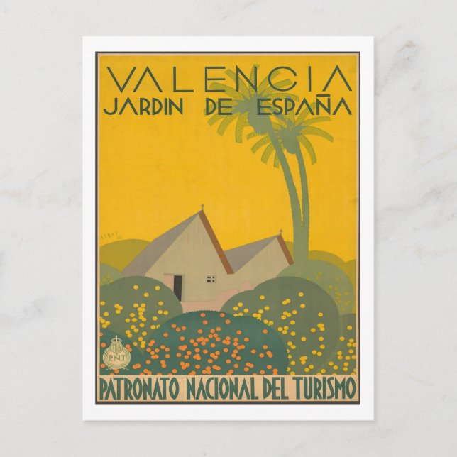 Postal Valencia - Jardín de España (Anverso)