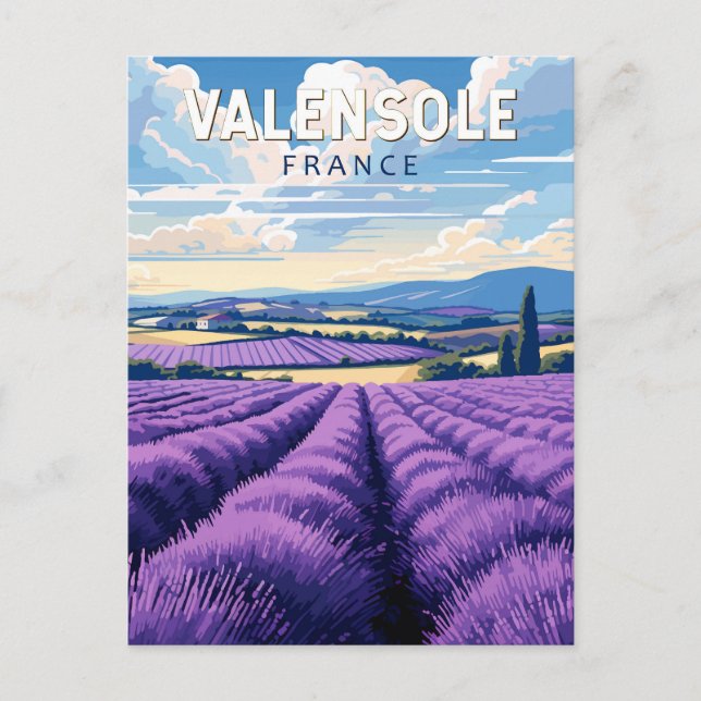 Postal Valensole Francia Viajes arte Vintage (Anverso)
