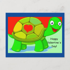 Postal Valentín de tortuga dulce para niños