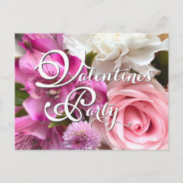 Postal Valentine Bouquet Party Postcard