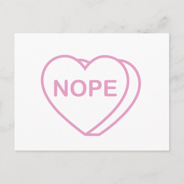 Postal Valentine Candy Heart, Nope (Anverso)
