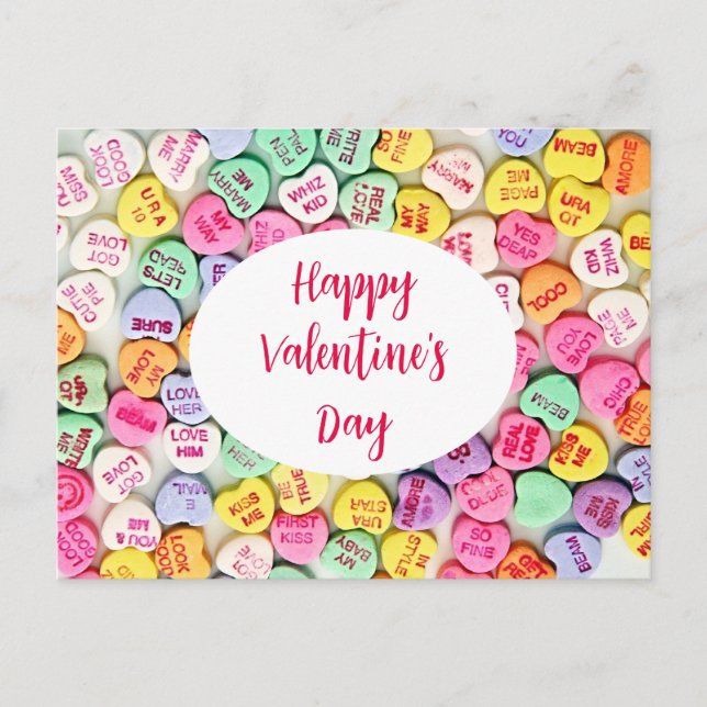 Postal Valentine Candy Hearts Love Quotes (Anverso)