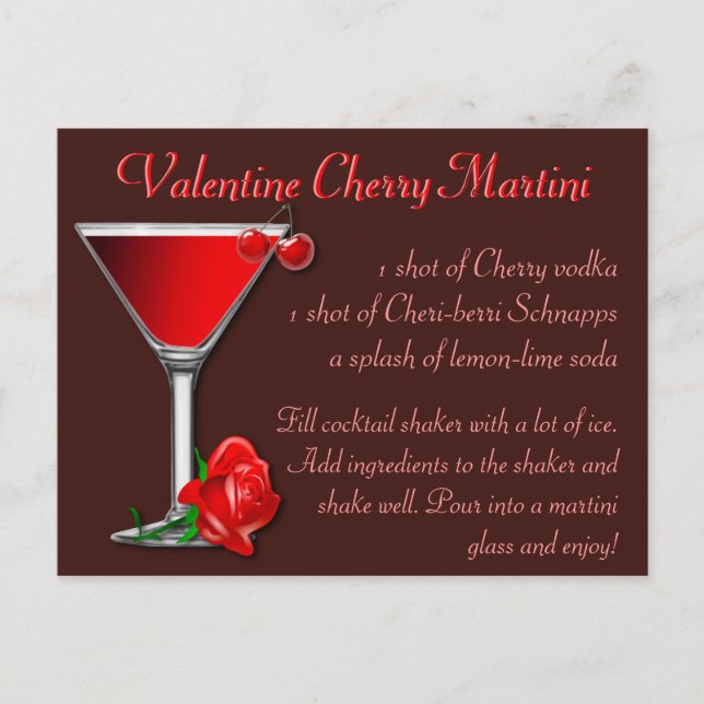 Postal Valentine Cherry Martini (Anverso)