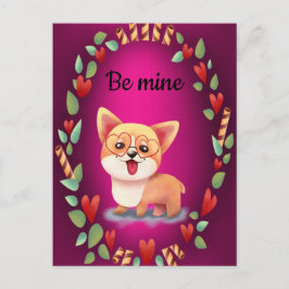 Postal Valentine Corgi Love