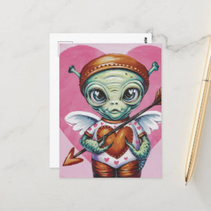 Postal Valentine Cupid Alien
