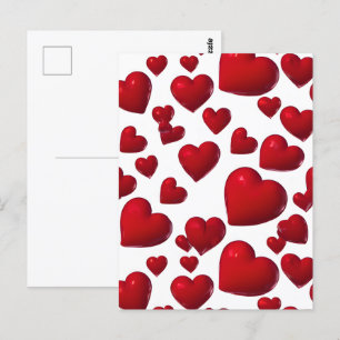 Postal Valentine de Corazón Rojo Caída