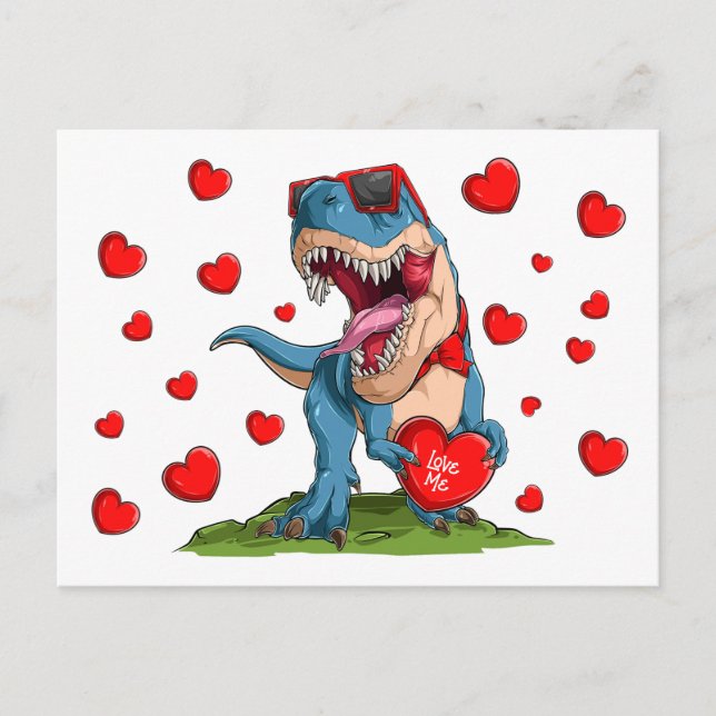 Postal Valentine Dinosaur (Anverso)