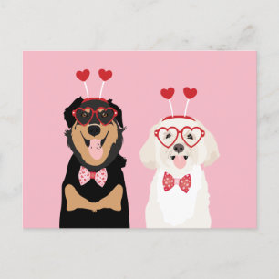 Postal Valentine Dogs Rottweiler Maltipoo Puppy