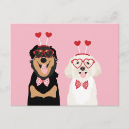 Postal Valentine Dogs Rottweiler Maltipoo Puppy