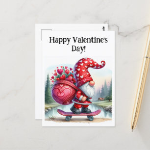 Postal Valentine Gnome Happy Valentines