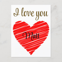 Postal Valentine Red Happy heart romance graphic