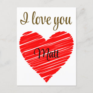 Postal Valentine Red Happy heart romance graphic