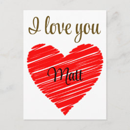 Postal Valentine Red Happy heart romance graphic