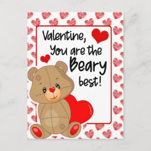 Postal Valentines Beary Best Hearts