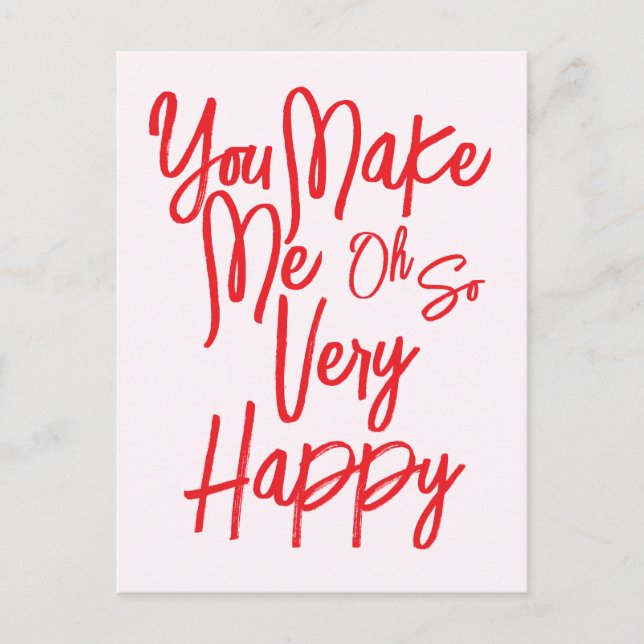 Postal Valentine's Day Love You Make Me Happy Card. (Anverso)