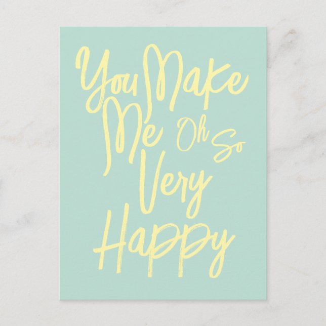 Postal Valentine's Day Love You Make Me Happy Card. (Anverso)