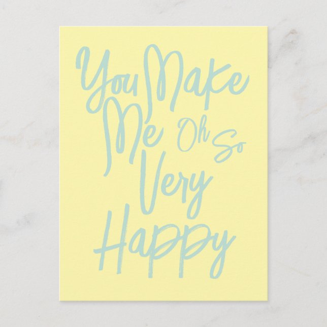 Postal Valentine's Day Love You Make Me Happy Card. (Anverso)