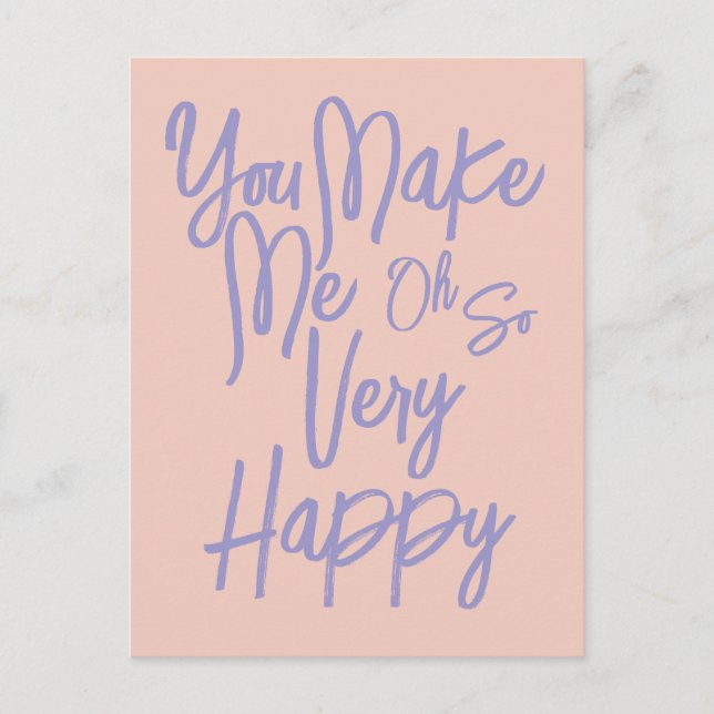 Postal Valentine's Day Love You Make Me Happy Card. (Anverso)
