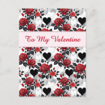 Valentine's Day Patterned Roses and Hearts