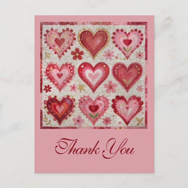 Postal Valentine's Day Themed Quilting Pattern Patchwork (Anverso)