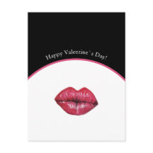 Valentines Kissing Lips Watercolor