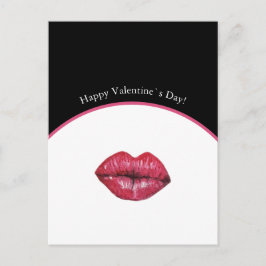 Postal Valentines Kissing Lips Watercolor