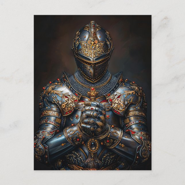 Postal Valiente caballero medieval (Anverso)