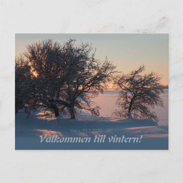 Postal Välkommen till vintern! Vasa Vaasa Finlandia CC082 (Anverso)