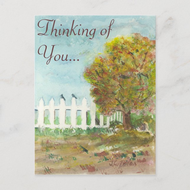 Postal Valla de boletos de otoño y árbol con acuarela de  (Anverso)