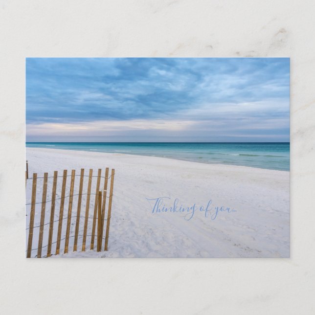 Postal Valla de Playa Mañana Destin Florida Pensando en T (Anverso)