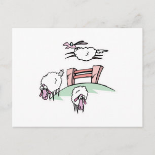 Postal valla para saltar ovejas