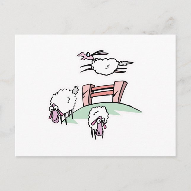 Postal valla para saltar ovejas (Anverso)
