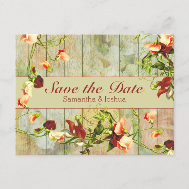 Postal Valla pintada con flores de primavera (Anverso)