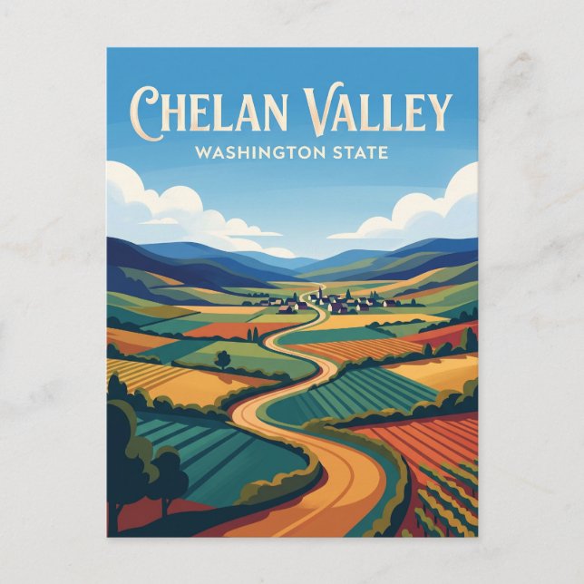 Postal Valle Chelan EE. UU. (Anverso)