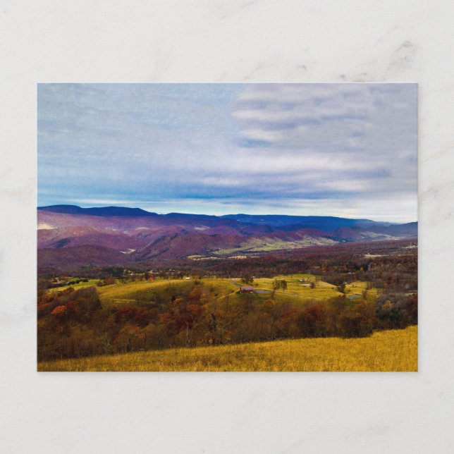 Postal Valle de Alemania en otoño, Virginia Occidental (Anverso)