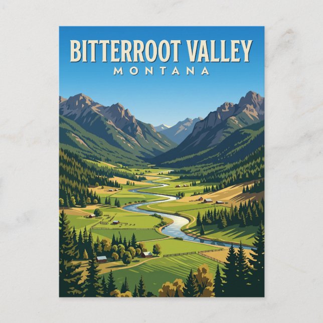 Postal Valle de Bitterroot Montana (Anverso)