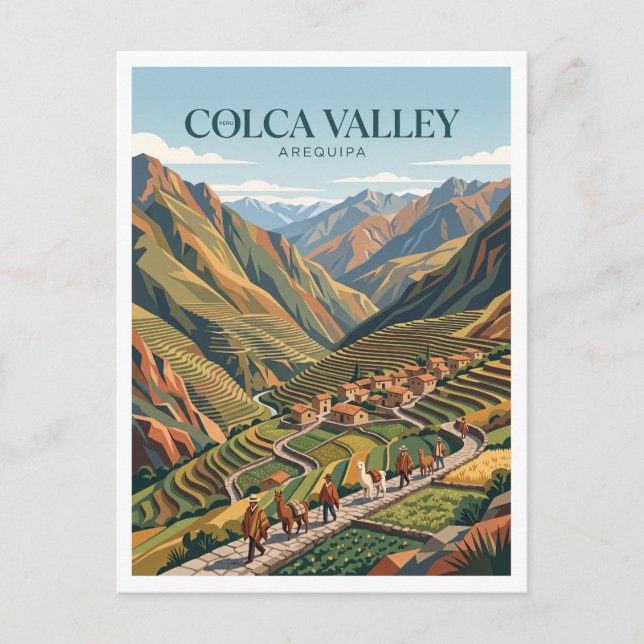 Postal Valle de Colca Chivay Perú (Anverso)