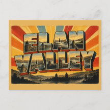 Valle de Elan, Gales, Arte de Viaje Vintage