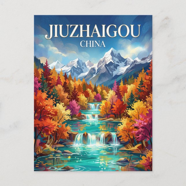 Postal Valle de Jiuzhaigou China (Anverso)
