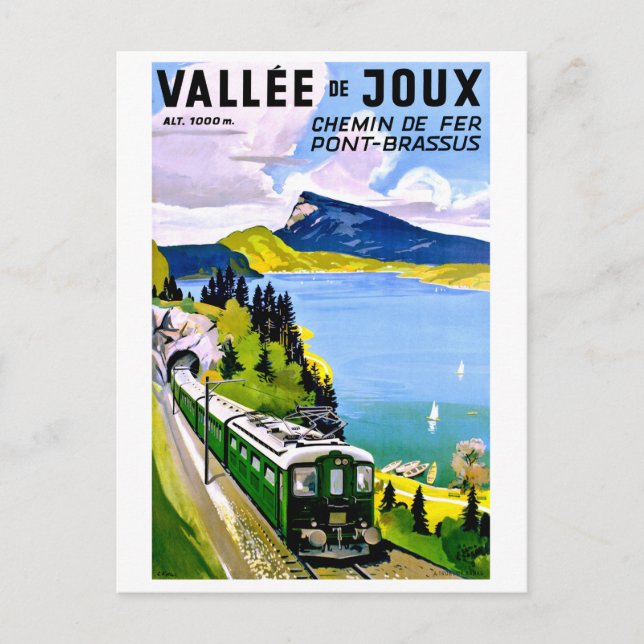 Postal Valle de Joux, el puente sale del túnel (Anverso)