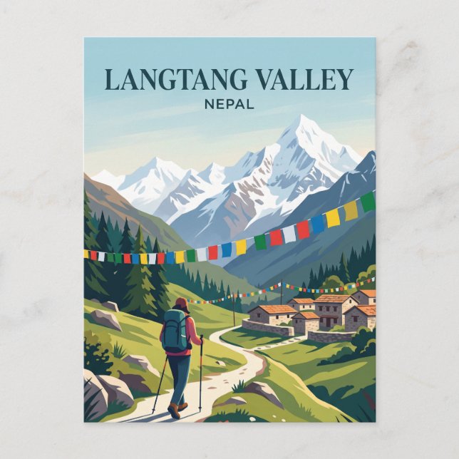 Postal Valle de Langtang Nepal (Anverso)