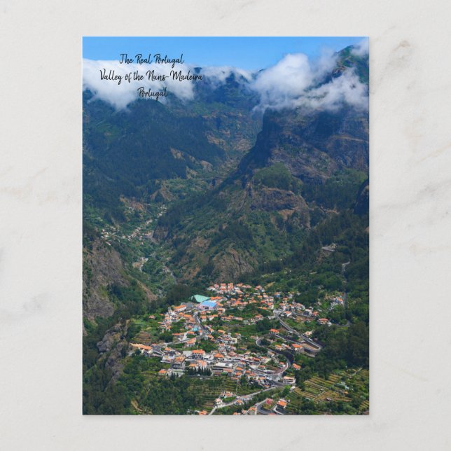 Postal Valle de las Monjas, Madeira, Portugal (Anverso)