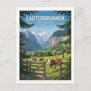 Postal Valle de Lauterbrunnen, Oberland bernés Suiza