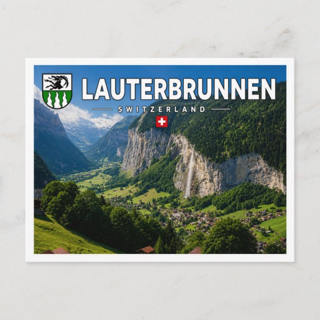 Postal Valle de Lauterbrunnen - Suiza (Anverso)