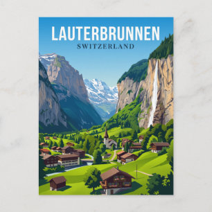 Postal Valle de Lauterbrunnen Suiza